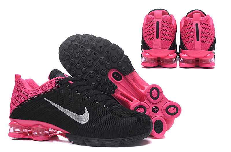 Women Nike AIR Shox Knit Black Peach Silver